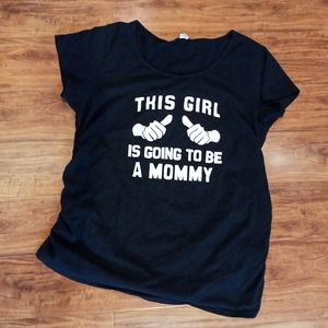 🤰"This Girl Is Going To Be A Mommy" Black T-shirt, XXL